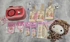 ハローキティグッズ まとめ売りポーチとぬいぐるみセット