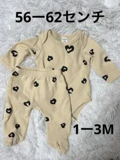 SHEIN ハート柄ロンパース・カバーオールセット 1ー3M