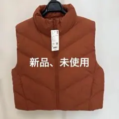 UNIQLO オレンジ クロップドダウンベスト Lサイズ