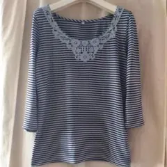 無印良品 ReMUJI ボーダーTシャツ 七分袖