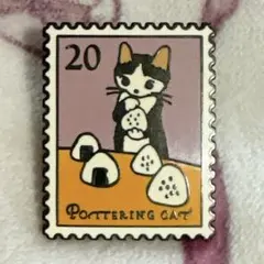 【未使用】 キャット ピンバッジ ブローチ 猫 切手の博物館