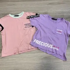 カジュアルTシャツ 2点セット ピンク 紫 120cm