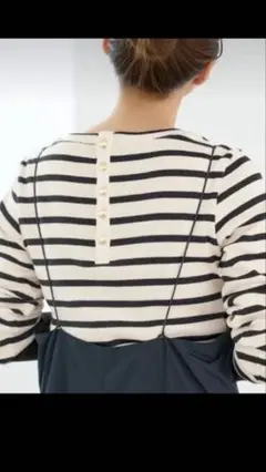 【IENA】バックボタンクルーネックプルオーバー