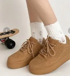 最終値下げ‼️茶色厚底スニーカー