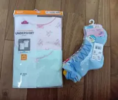新品☆女の子　3分袖 インナー　130cm 2枚組と靴下3足セット15〜20cm