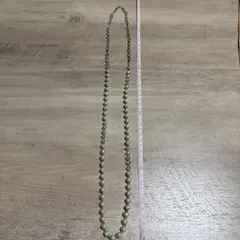 コットンパール、ビーズのロングネックレス