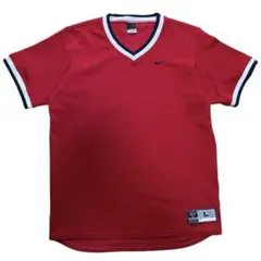 Tシャツ NIKE BASEBALL ナイキ 野球 リンガー 赤 L 古着
