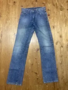 ユニクロ UNIQLO レギュラーフィット ストレートジーンズ ブルー 27