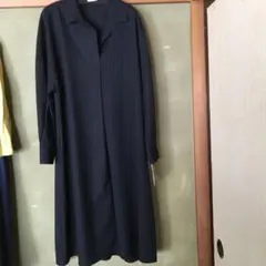 シャツカラーのロングワンピース