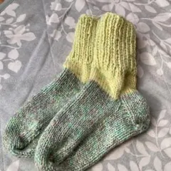 毛糸　手編み靴下