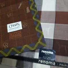 【未使用】renoma Chaps ハンカチ２枚セット