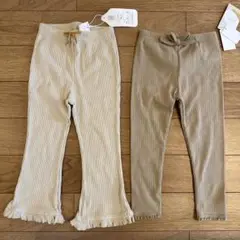 新品　リブレギンス　フレアパンツ　2本セット