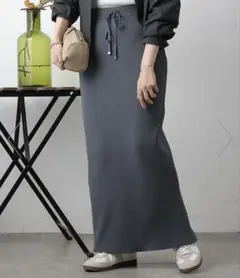 エステルヤーンリブIラインスカートcolony2139 Mチャコールグレー