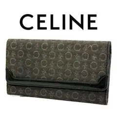 【希少 大人気】 CELINE セリーヌ マカダム柄 レザー 二つ折り 長財布