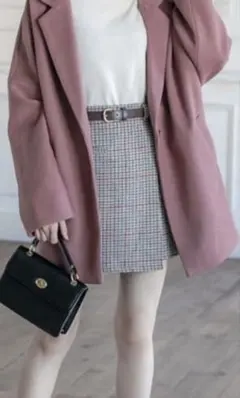 チェック柄タイトスカート