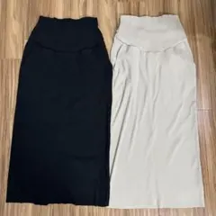 andme(アンドミー)セルフカットリブタイトスカート 2枚セット L