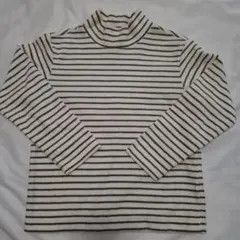 ユニクロ　リブフリースハイネックボーダーTシャツ　120