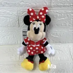 ディズニー　ミニー　ぬいぐるみバッジ　キーホルダー　ノーマル　水玉　スクバ