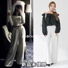 ダーリッチ darich カラーラメスウェットバレルパンツ ホワイト FSのサムネイル