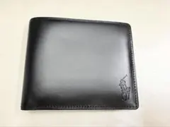 新品同様★ポロラルフローレン二つ折り財布ビルフォールドウォレット黒のサムネイル