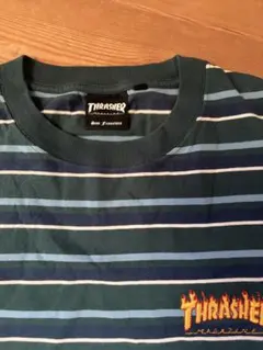 1*o様 THRASHER ボーダー Tシャツ グリーン スラッシャー スケータ