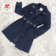 クレージュ21 ショート トレンチコート ネイビー Y2K ベルト　38 M 紺