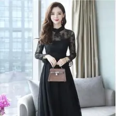 【処分特価SALE】パーティドレス 黒 ウェディング 韓国  レディース