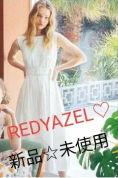 レディアゼル　REDYAZEL ベルト付　ホワイト　ノースリーブス　ワンピース