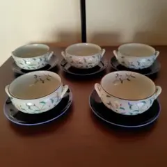 たち吉　色絵シチューボール　5客セット