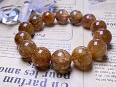 高品質No:1195天然石高透明•ルチルクォーツブレスレット早い者勝ち