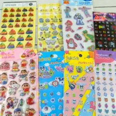 クレヨンしんちゃんシール　たまごっち他　8枚セット　トイストーリー　タイルシールのサムネイル