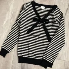 EMMAJAMES NEWYORK＊ボーダータイニットM ウール混ニット⚫︎