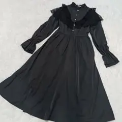 ✴美品✴マジョレッティ　ロリータワンピース　フリルブラックボウタイリボン　M