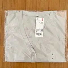 ユニクロ ライトVネック カーディガン ライトグレー M