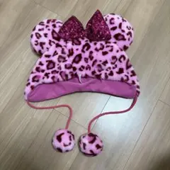 ヒョウ柄 ファンキャップ ピンク