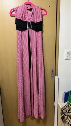 Girlsstyle ピンクと黒のロングドレス