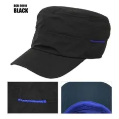 レインキャップ ワークキャップ ミリタリーキャップ 撥水加工 UVケア　ブラック
