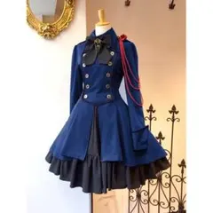 コスプレ♪軍服ワンピース Lサイズ 　ブルー