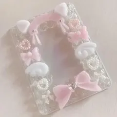 96. ピンク ネコ耳 ホイップデコ トレカケース メイド