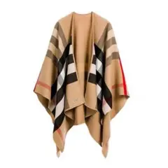 美品　BURBERRY バーバリー ノバチェック リバーシブル ポンチョ ケープ