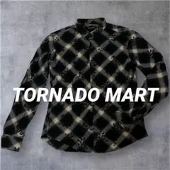 TORNADO MART フロッキープリント オンブレチェックシャツ 花柄