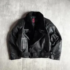 古着　本革　レザー　A2ボンバージャケット　フライトジャケット　XL ブラック. A-2デザイン レザー ボンバージャケット ブルゾン グランジ 短丈