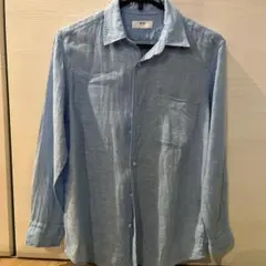 UNIQLO 長袖シャツ M ライトブルー
