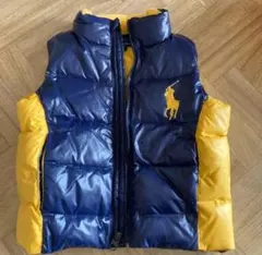 ラルフローレン　ダウンベスト ネイビー/イエロー