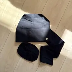 BAREN バレン ケア帽子 スカーフハットのみ ニットレース ネイビー