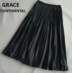 GRACE CONTINENTAL　日本製プリーツスカート　ウエストゴム　黒36のサムネイル