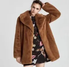 【美品】ZARA フェイクファーコート　テディベア