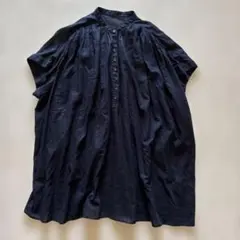 huitieme nid ピンタック+刺繍フレンチPO リネン混 ブラック - メルカリ
