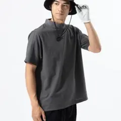 美品BEAMS GOLF モックネック 半袖シャツ グレーのサムネイル