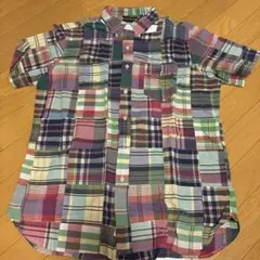 RALPH LAUREN RUGBY パッチワークシャツ 半袖 L